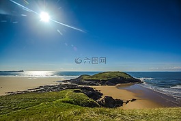 海洋,海岸,低潮