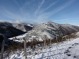 歡快,雪,山