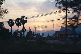 天空,摩天大樓,日落