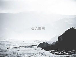 海岸,巖,海洋