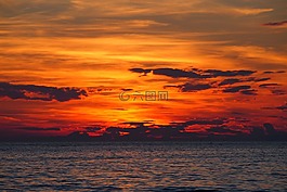 海,日落,abendstimmung