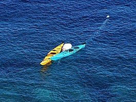 皮艇,海,水