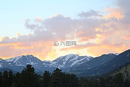 科羅拉多州,洛基山,日落
