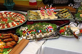冷自助,吃,食品