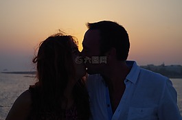 吻,剪影,爱情