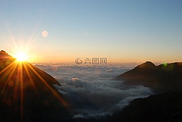 黎明,山,云海
