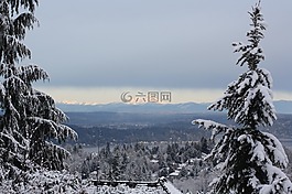 火山,冬天,白