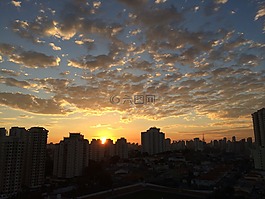 城市,云,日落