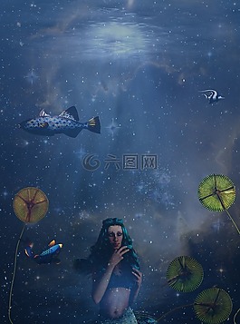 水,魚美人魚,海