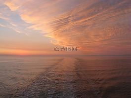 阿拉斯加州,郵輪,日落