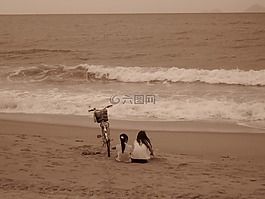 海,里瓦,自行车