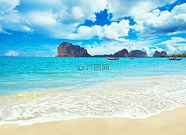 沙,海灘,熱帶