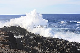 海岸,波,沖浪