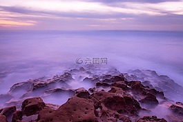 海灘,云,海岸