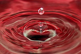 水滴,紅色,下降