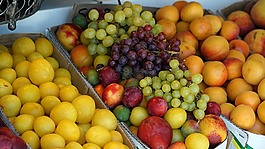 水果,葡萄,桃子