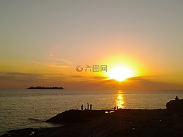 日落,的,太陽