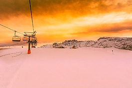 意大利,滑雪缆车,滑雪