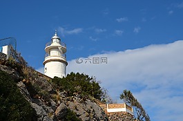 燈塔,天空,云