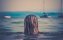 船,特寫,海洋
