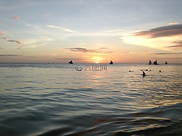 太陽,海灘,海