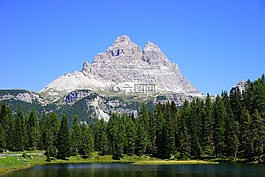 三个 zinnen,antorno湖,湖