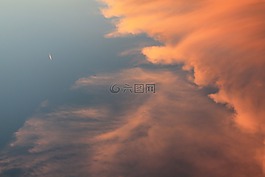 藍色的天空,飛機,藍色的天空的云彩