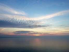 日出,天空,上午