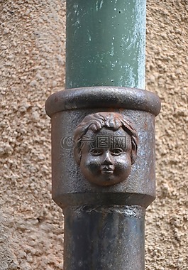 面對,金屬,雕塑