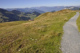 遠足,山,查看