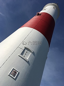 燈塔,藍色的天空,英格蘭
