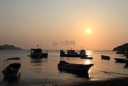 日落,加勒比,熱帶