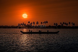 日落,喀拉拉邦,aleppay