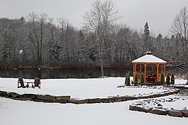 涼亭,冬天,雪