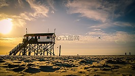 北海,海岸,海