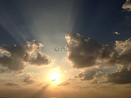 天空,太陽,云