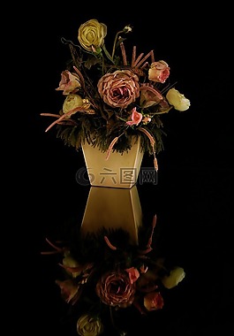 玫瑰,花瓶,花
