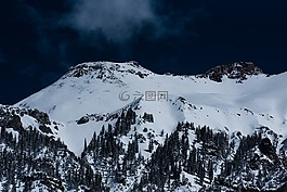 冷,山,雪
