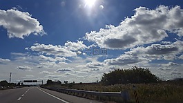 云,棉花,路