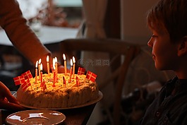 生日,蛋糕,男孩