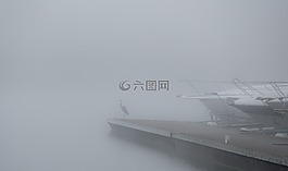 起重機(jī),霧,橋