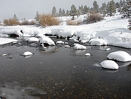 河,雪,自然
