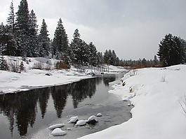 河,雪,自然