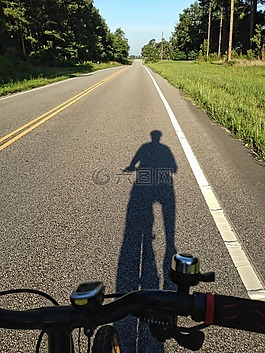 騎單車的陰影,農村公路,騎自行車