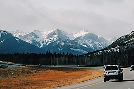 汽車,景觀,山