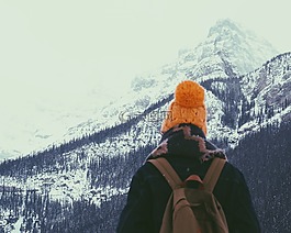 冷,男子,山
