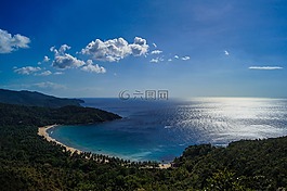 海灘,云,海岸