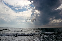 海,風(fēng)暴,云的天空