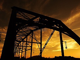 橋,日落,黃昏