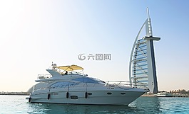 burj al 阿拉伯,游艇在阿拉伯塔,游艇旅游迪拜